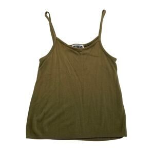Vintage 90s Target xhilaration Moss Green Spaghetti Tank Top, Size M Made in USA